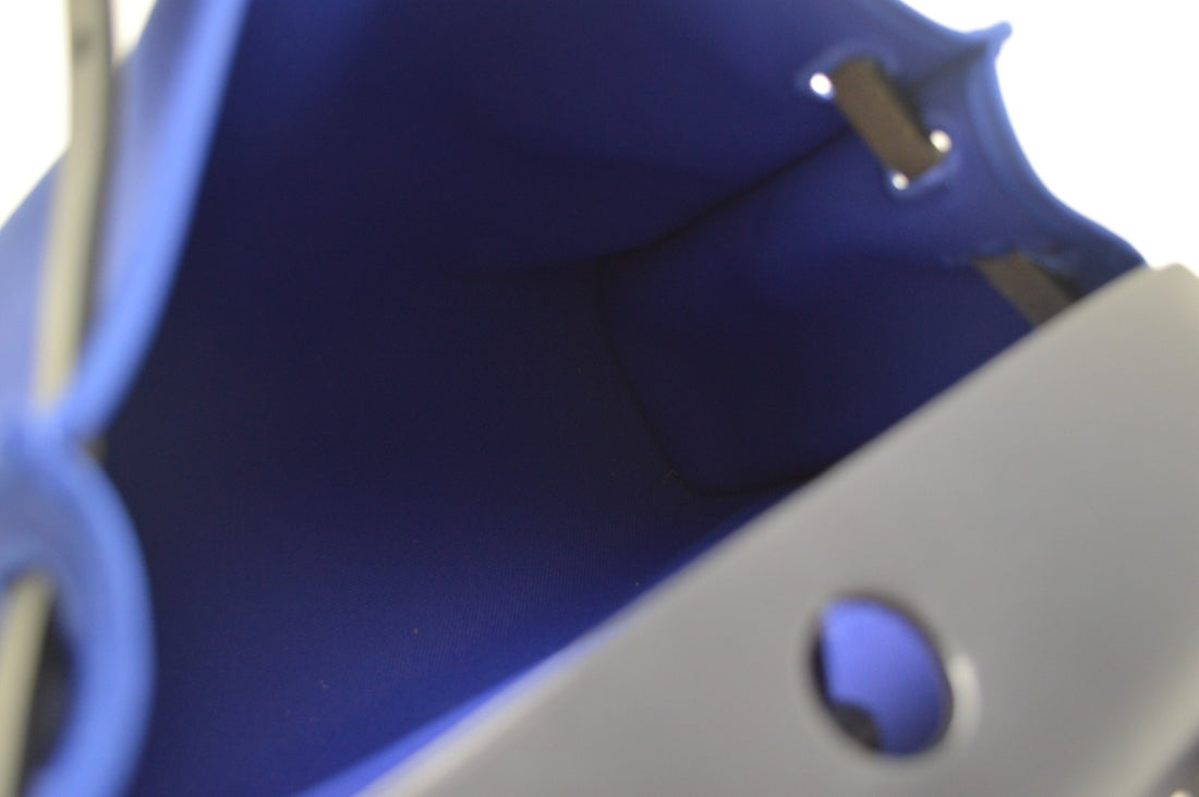 Hermès Herbag Zip PM 31 in Tela e Pelle Blu Vintage