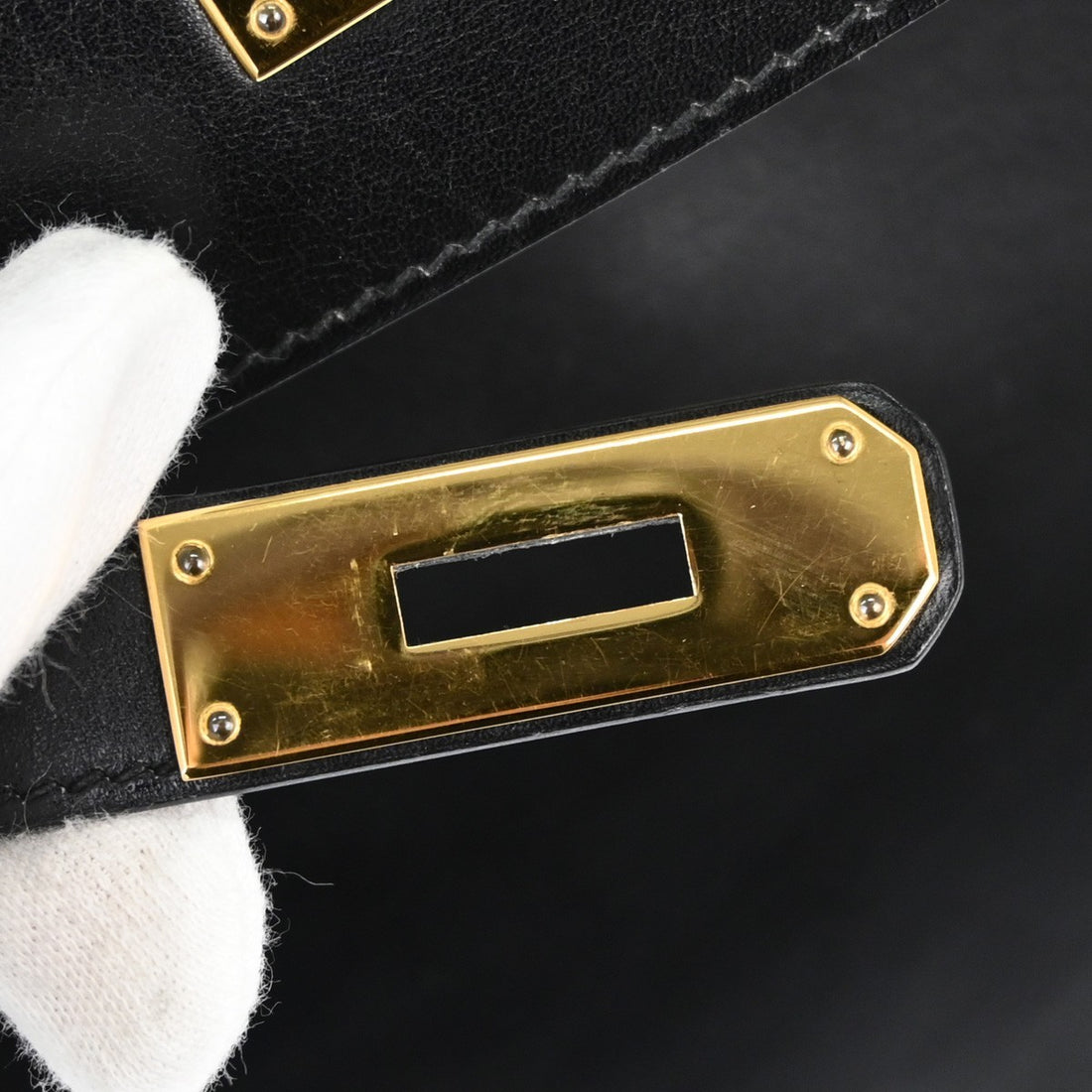 Hermès Kelly 28 Retourne in Pelle Gulliver Nero Vintage