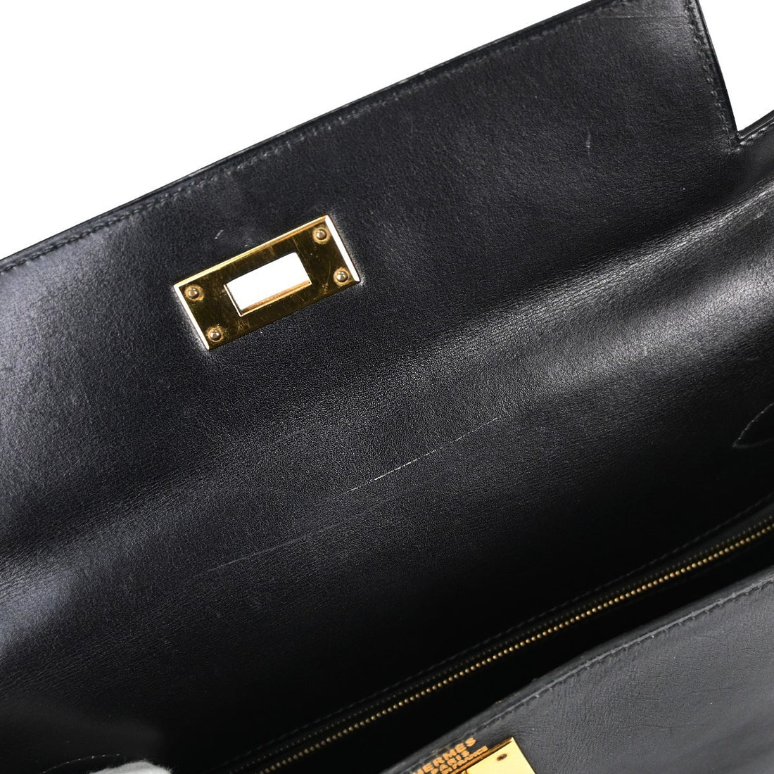 Hermès Kelly 28 Retourne in Pelle Gulliver Nero Vintage