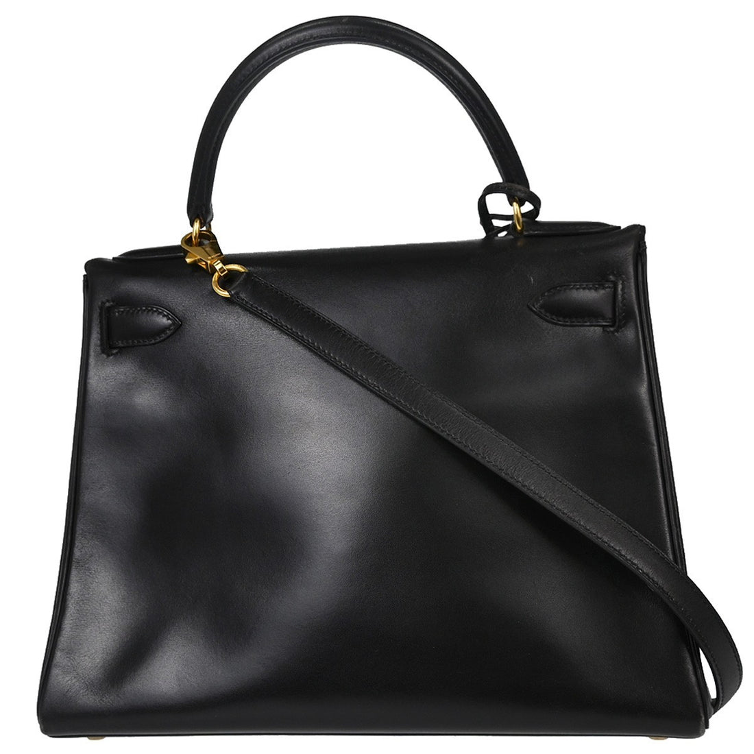 Hermès Kelly 28 Retourne in Pelle Gulliver Nero Vintage