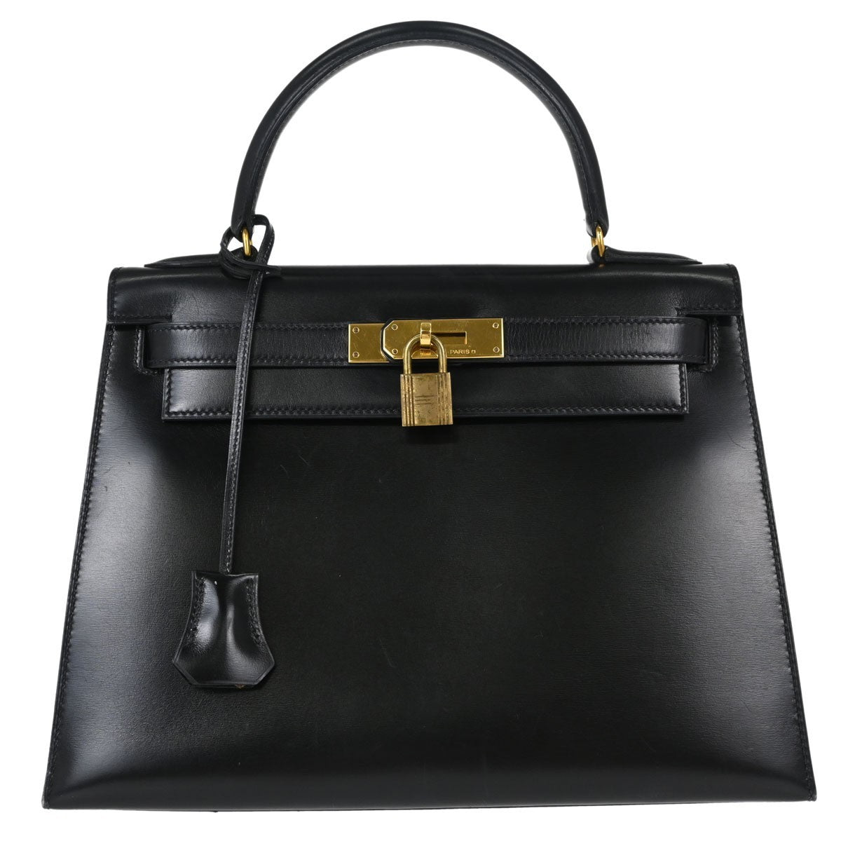 Hermès Kelly 28 Sellier in Pelle Box Calf Nero Vintage – foto 1