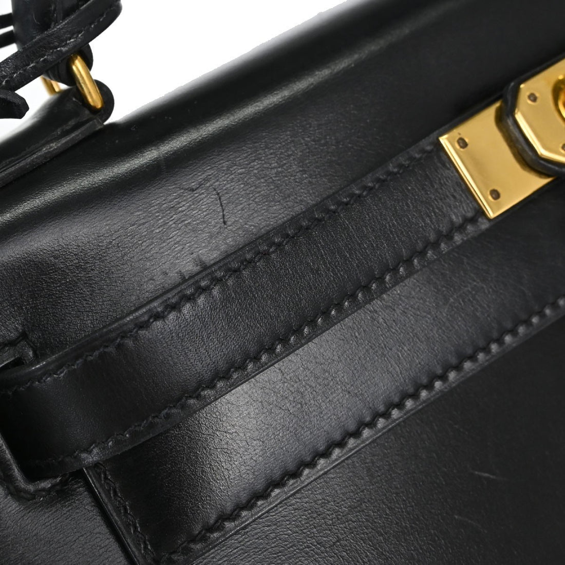 Hermès Kelly 28 Sellier in Pelle Box Calf Nero Vintage