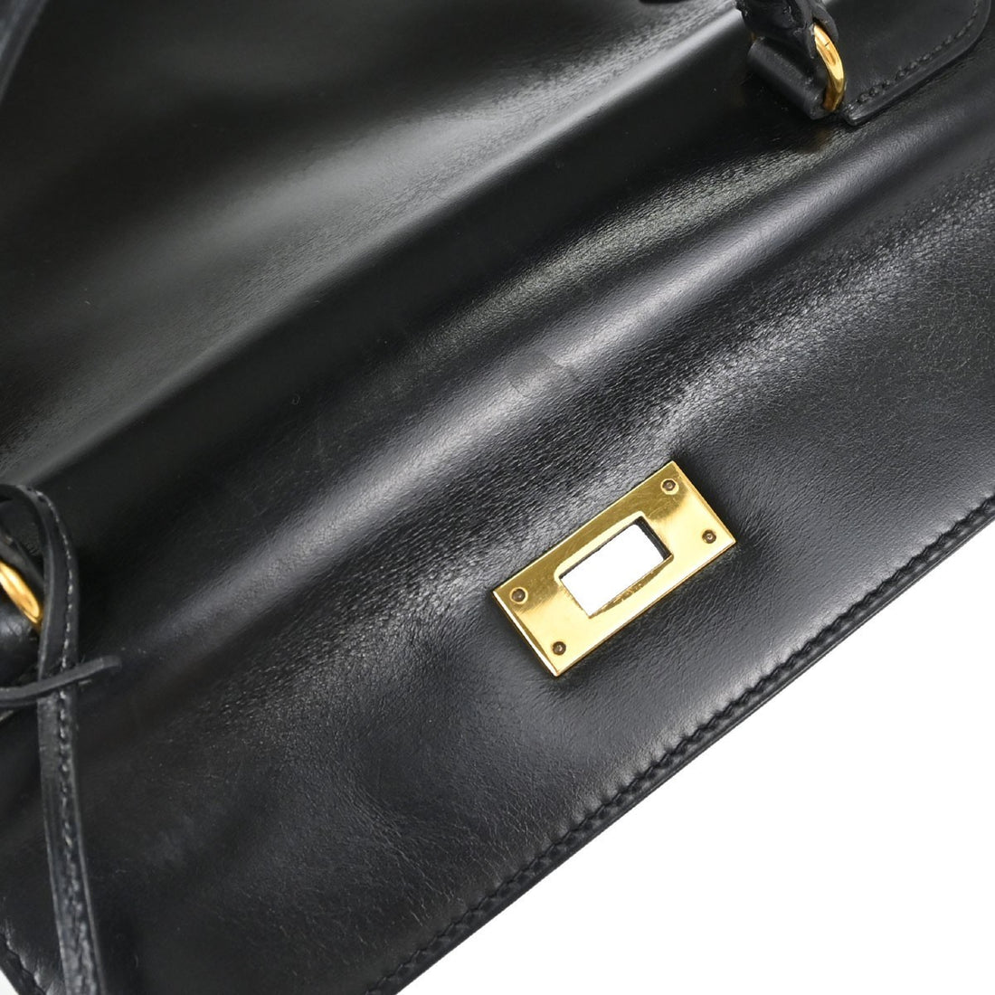Hermès Kelly 28 Sellier in Pelle Box Calf Nero Vintage