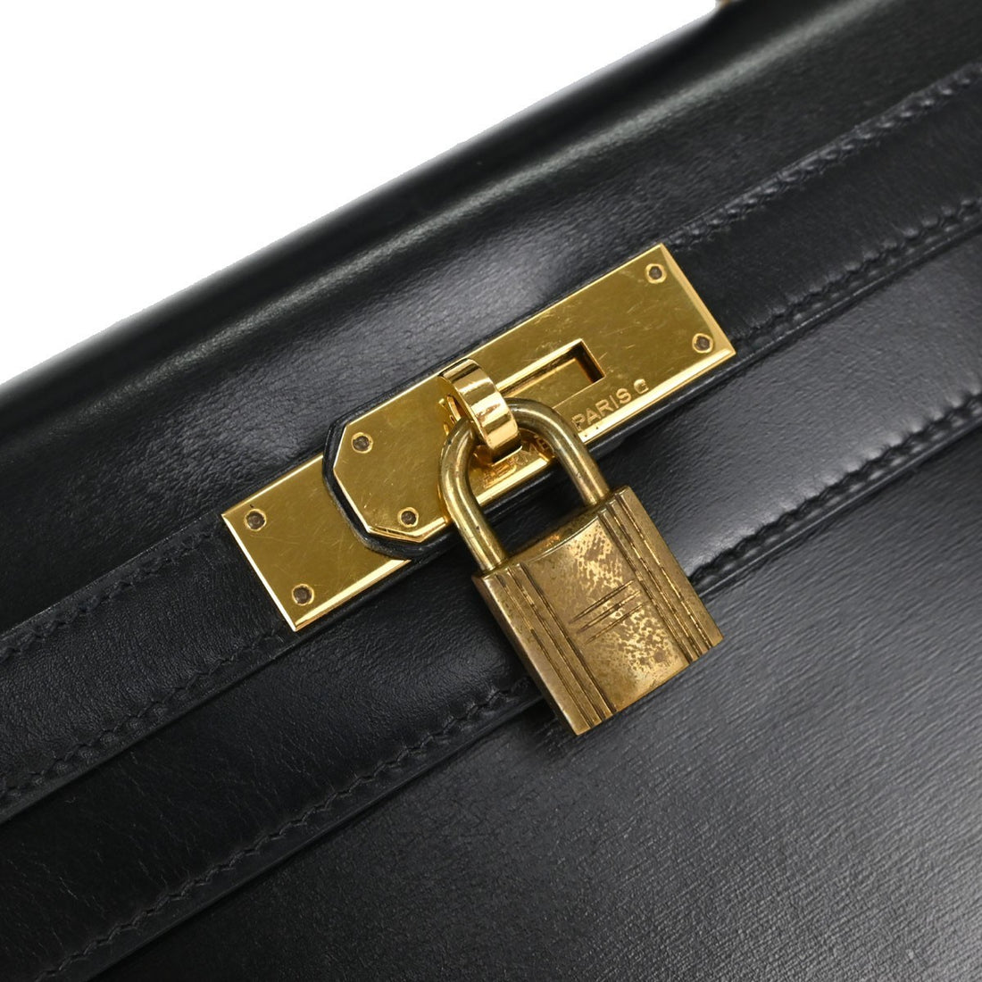 Hermès Kelly 28 Sellier in Pelle Box Calf Nero Vintage