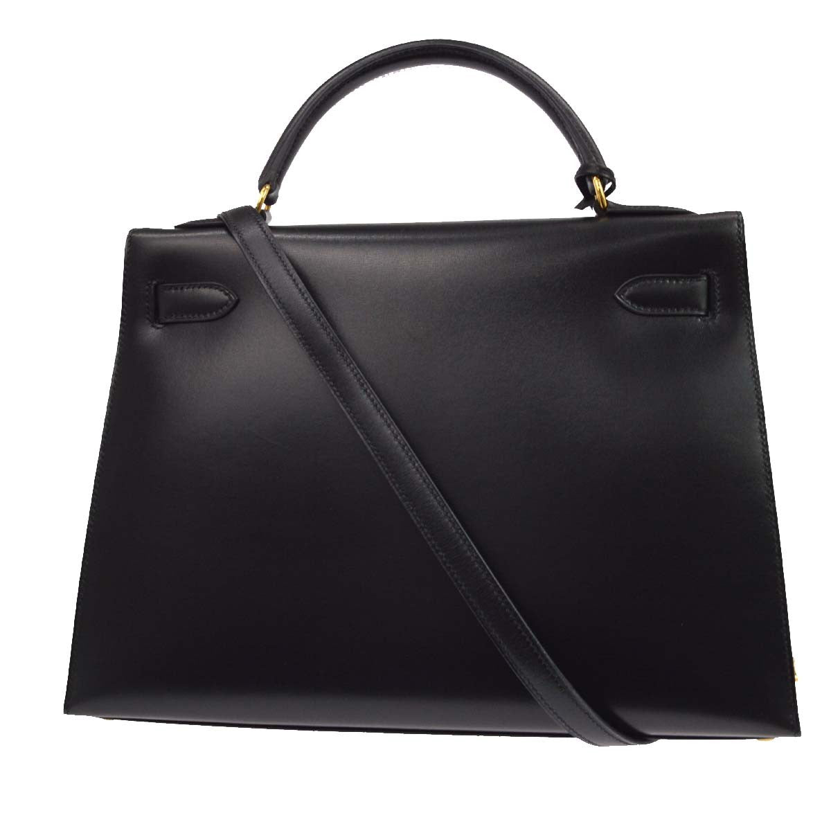 Hermès Kelly 32 Sellier in Box Calf Nero Vintage – foto 2