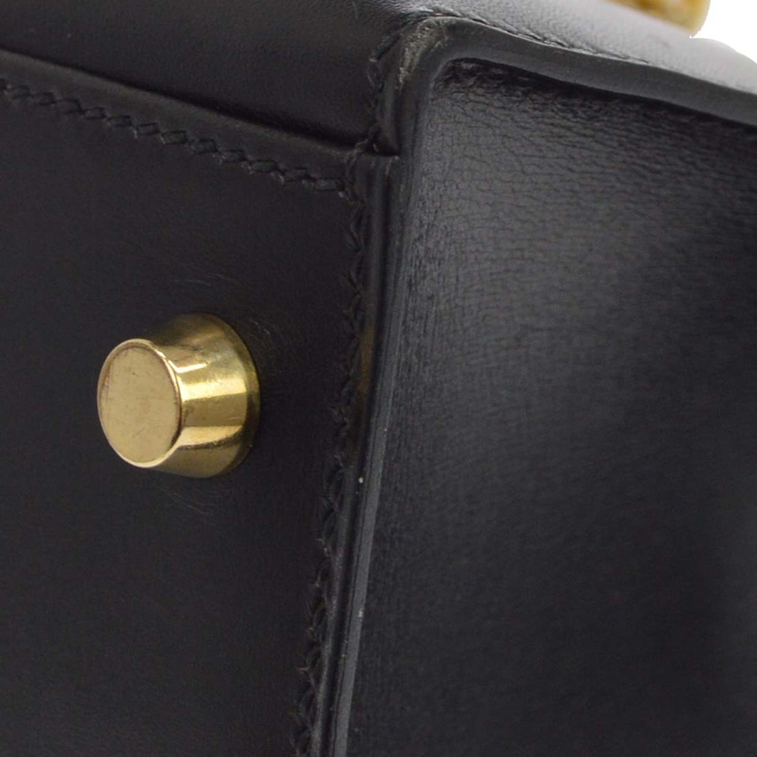 Hermès Kelly 32 Sellier in Box Calf Nero Vintage