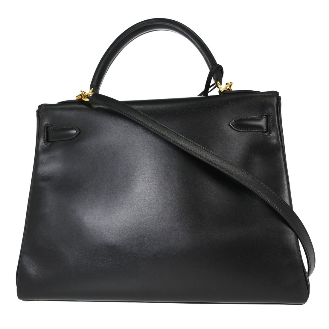 Hermès Kelly 32 Sellier in Pelle Box Calf Nero Vintage