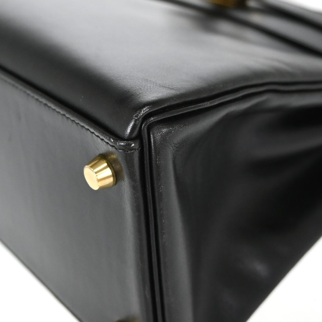 Hermès Kelly 32 Sellier in Pelle Box Calf Nero Vintage