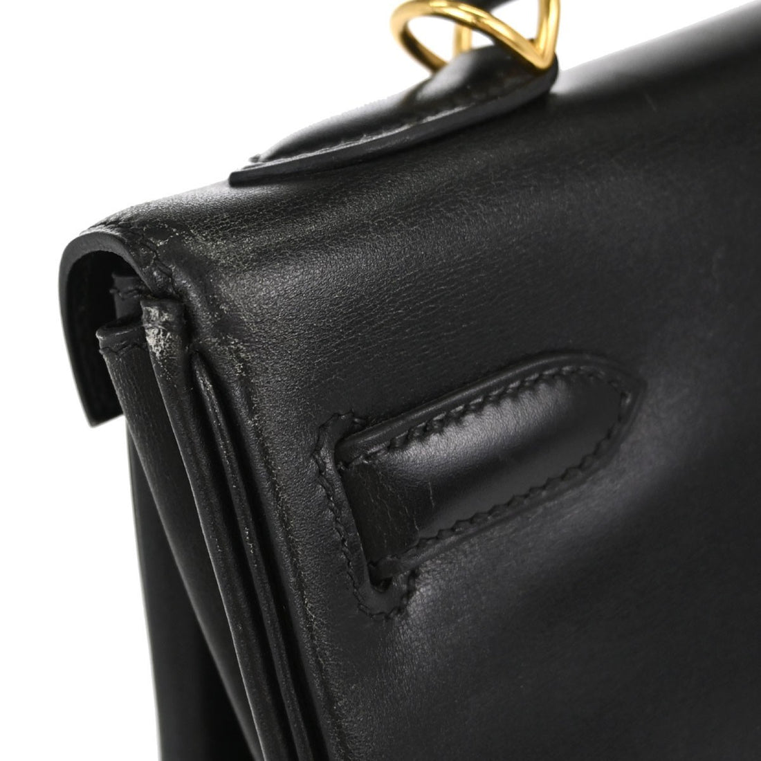 Hermès Kelly 32 Sellier in Pelle Box Calf Nero Vintage