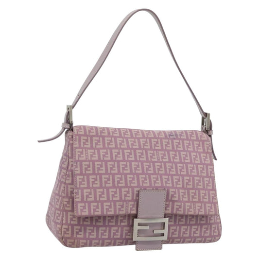 FENDI Zucchino Canvas Baguette Bag Rosa Argento Originale | Mamma Baguette