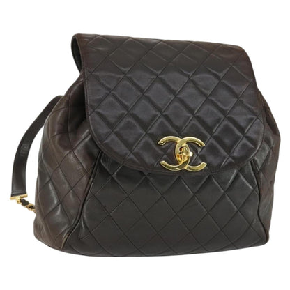 CHANEL Matelasse Backpack Marrone Scuro Originale | Zaino Oro