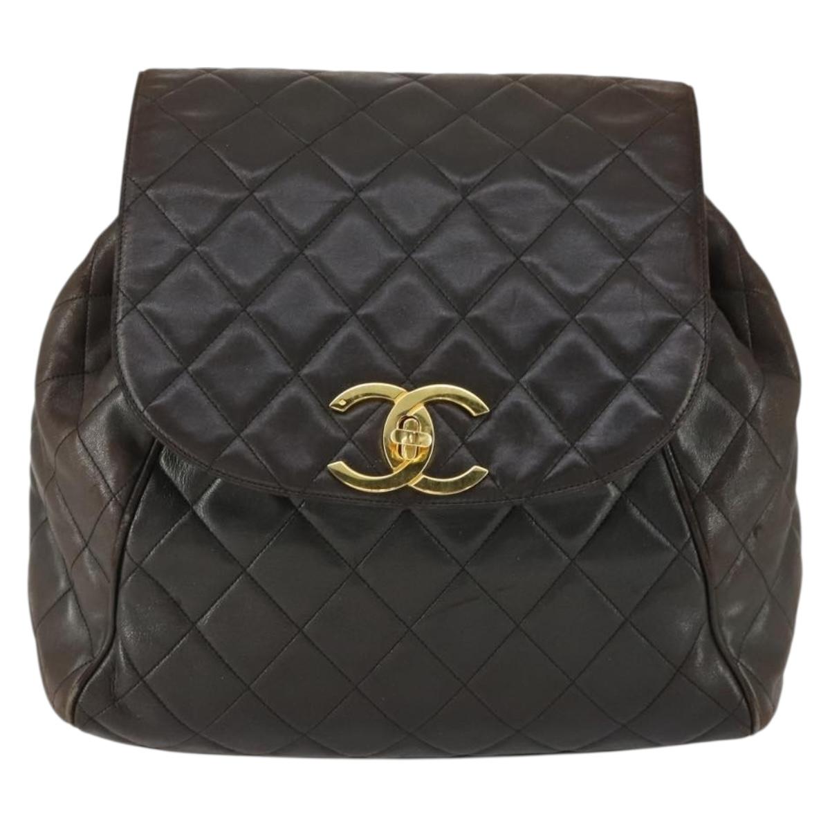 CHANEL Matelasse Backpack Marrone Scuro Originale | Zaino Oro