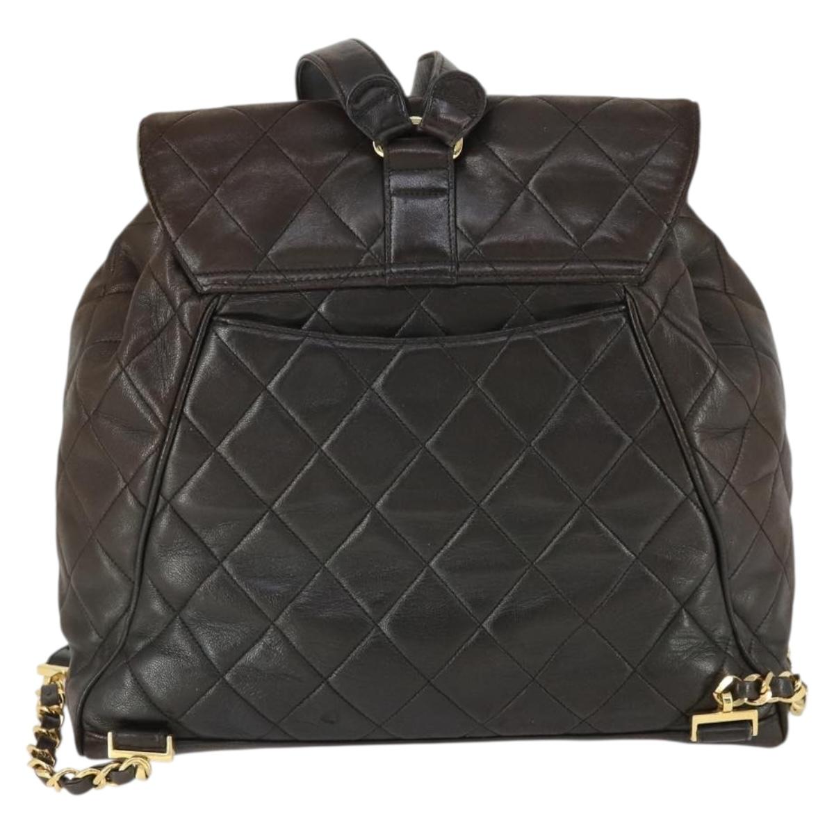 CHANEL Matelasse Backpack Marrone Scuro Originale | Zaino Oro