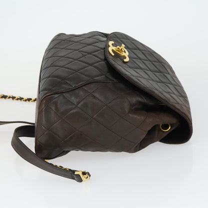 CHANEL Matelasse Backpack Marrone Scuro Originale | Zaino Oro