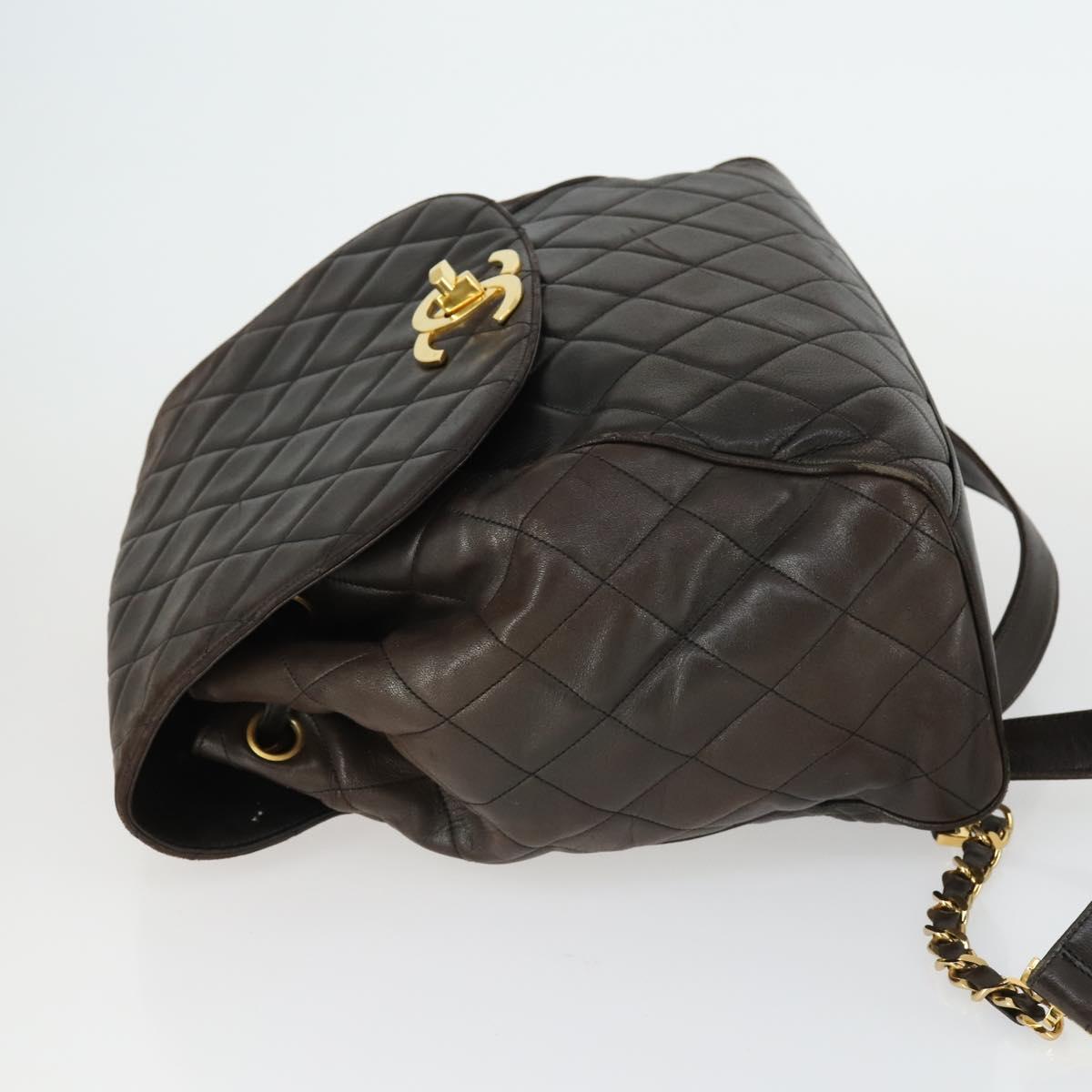 CHANEL Matelasse Backpack Marrone Scuro Originale | Zaino Oro