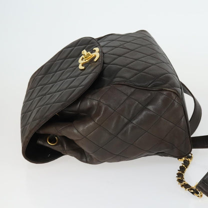 CHANEL Matelasse Backpack Marrone Scuro Originale | Zaino Oro