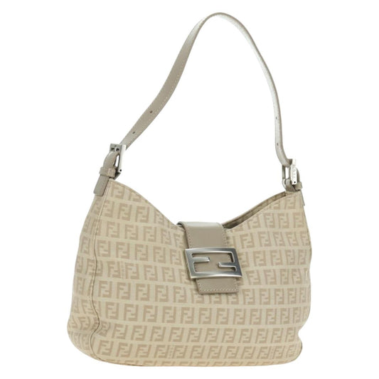 FENDI Zucchino Canvas Baguette Bag Beige Argento Originale | Mamma Baguette