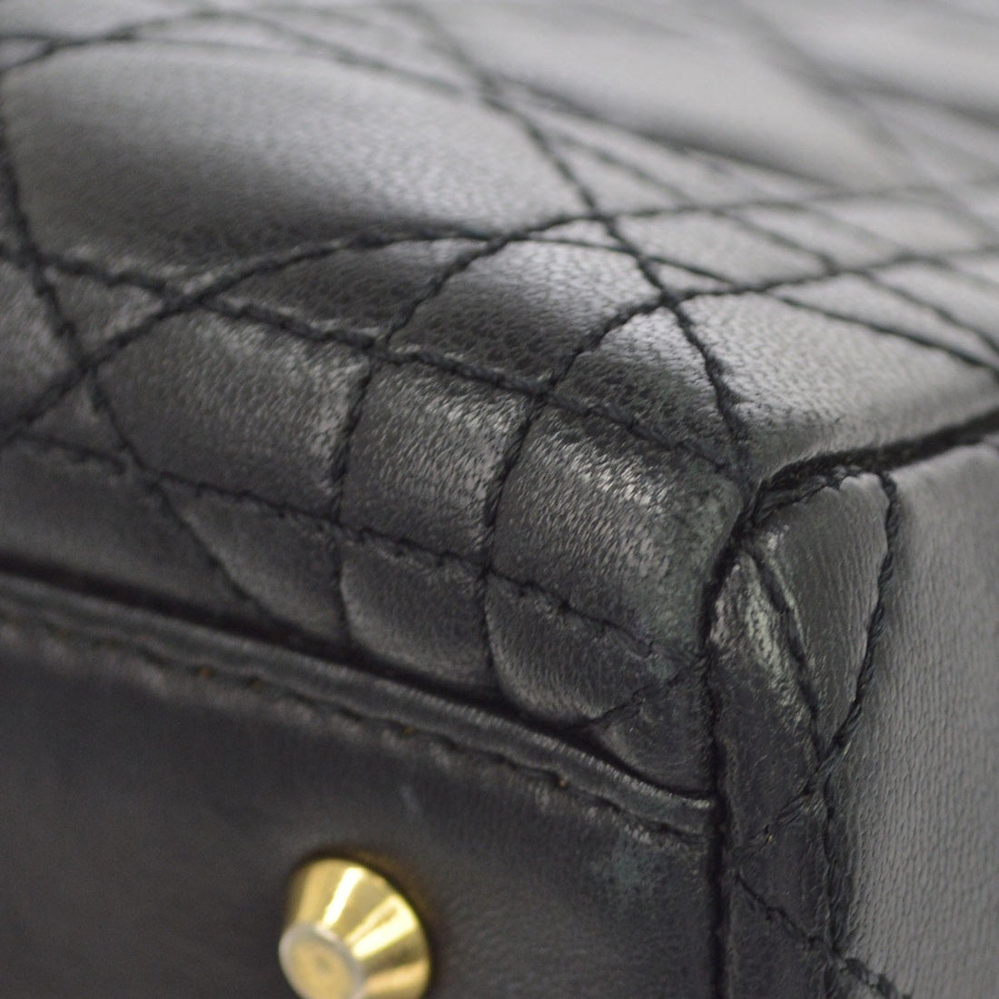Lady Dior Cannage in Pelle di Agnello Nera Vintage