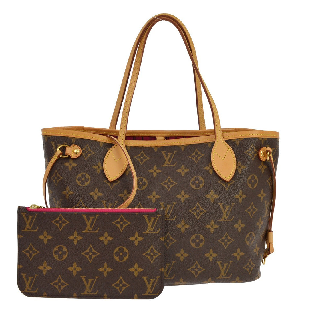 Louis Vuitton Monogram Neverfull PM Fuchsia Tote Bag Vintage