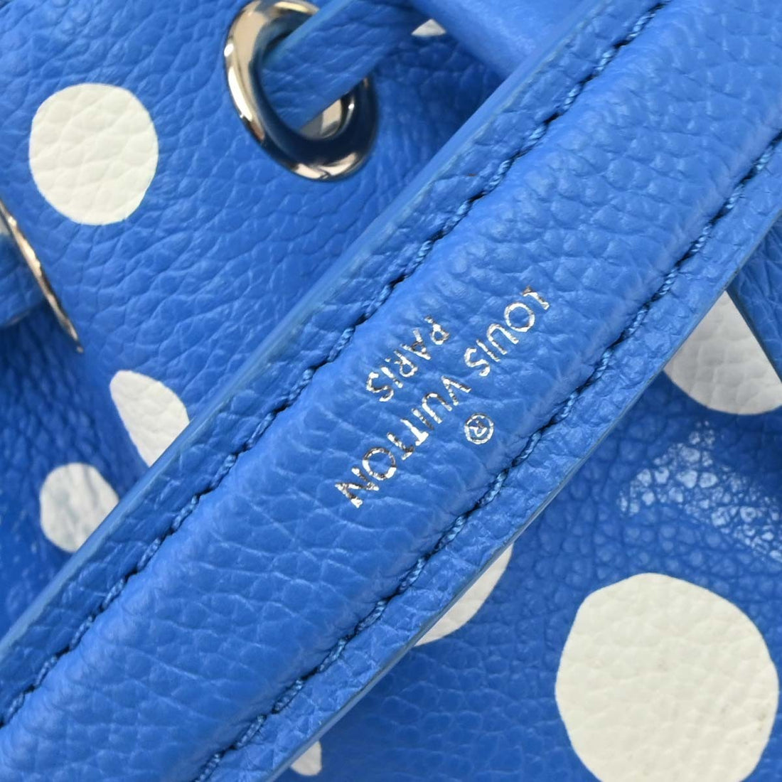 Louis Vuitton Nano Noé x Yayoi Kusama in Pelle Blu Vintage