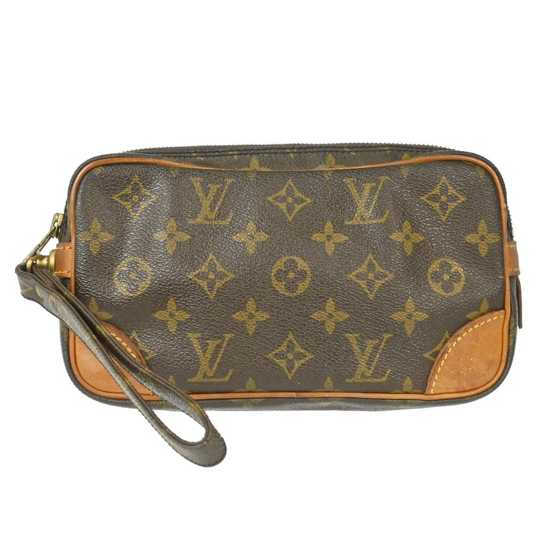 Louis Vuitton Pochette Marly Dragonne PM in Tela Monogram Marrone Vintage