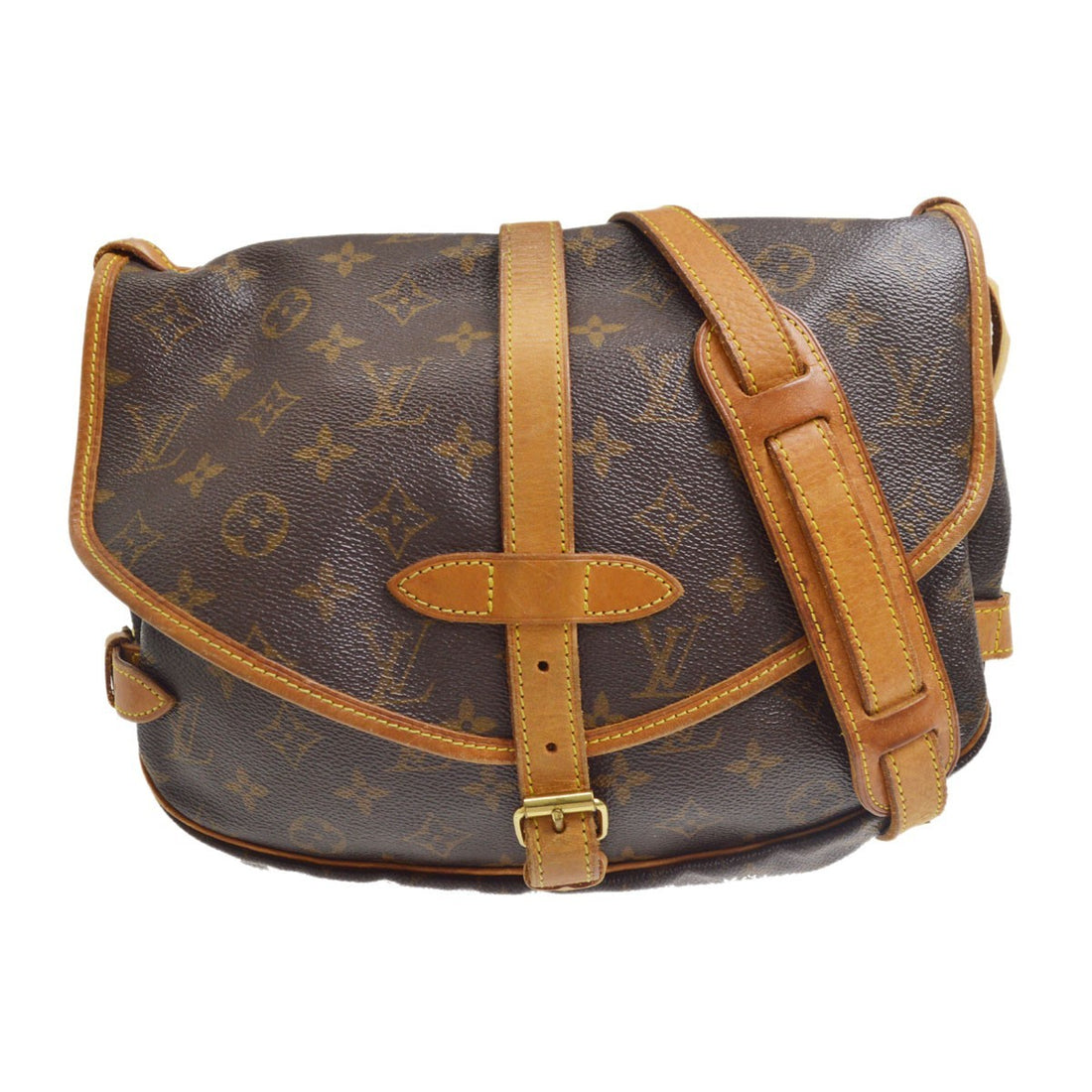 Louis Vuitton Saumur 30 in Tela Monogram Marrone Vintage