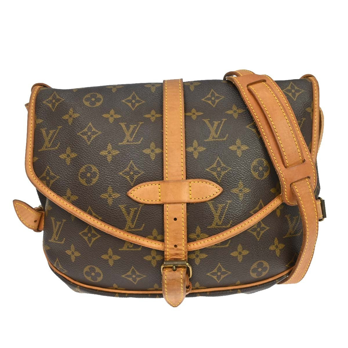 Louis Vuitton Saumur 30 in Tela Monogram Marrone Vintage