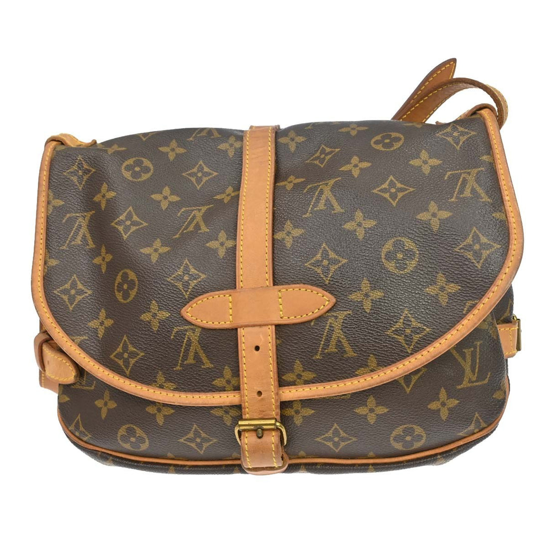 Louis Vuitton Saumur 30 in Tela Monogram Marrone Vintage