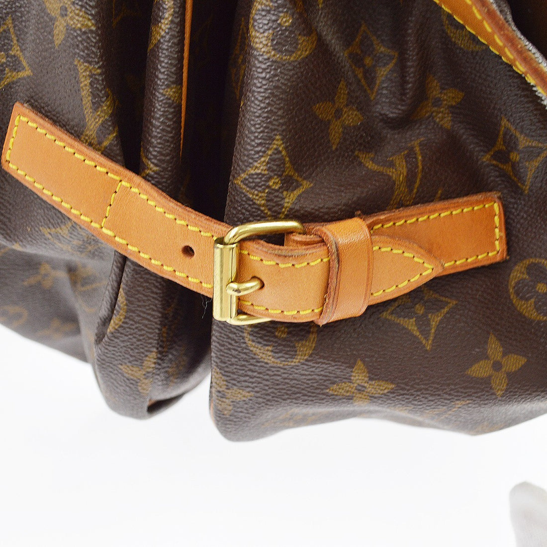 Louis Vuitton Saumur 35 in Tela Monogram Marrone Vintage