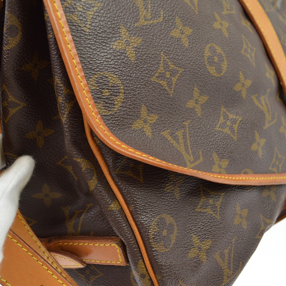 Louis Vuitton Saumur 35 in Tela Monogram Marrone Vintage