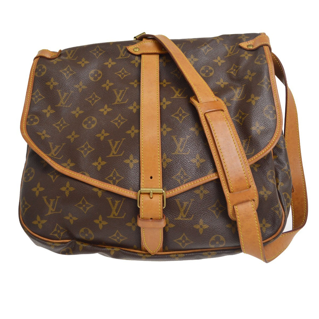 Louis Vuitton Saumur 35 in Tela Monogram Marrone Vintage