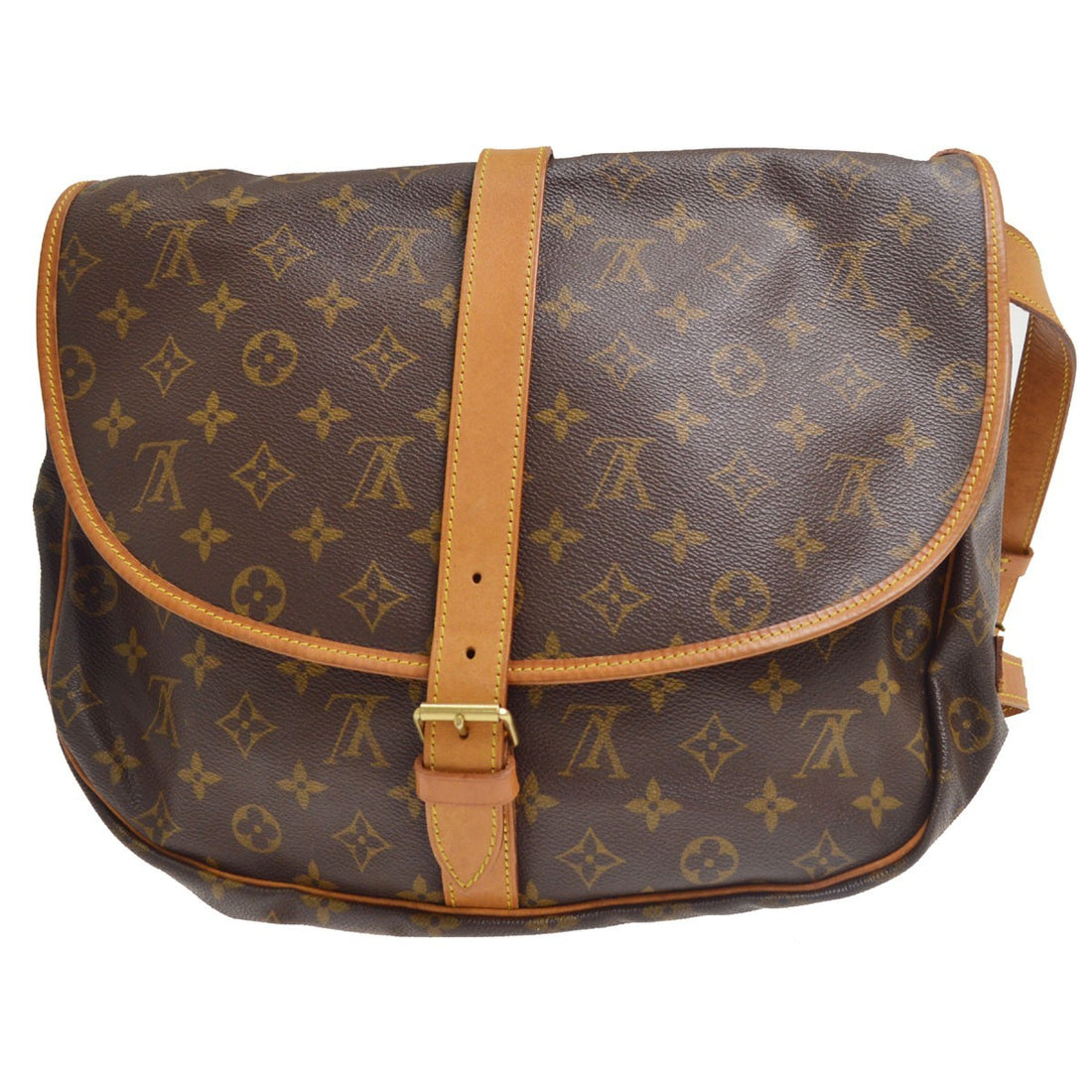 Louis Vuitton Saumur 35 in Tela Monogram Marrone Vintage
