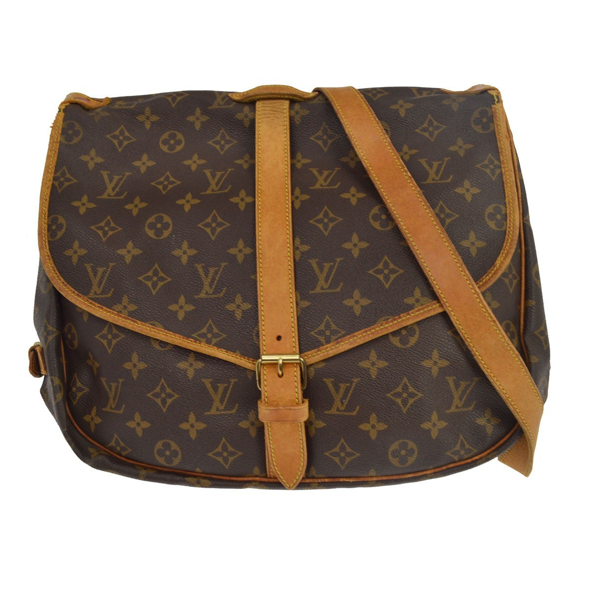 Louis Vuitton Saumur 35 in Tela Monogram Marrone Vintage