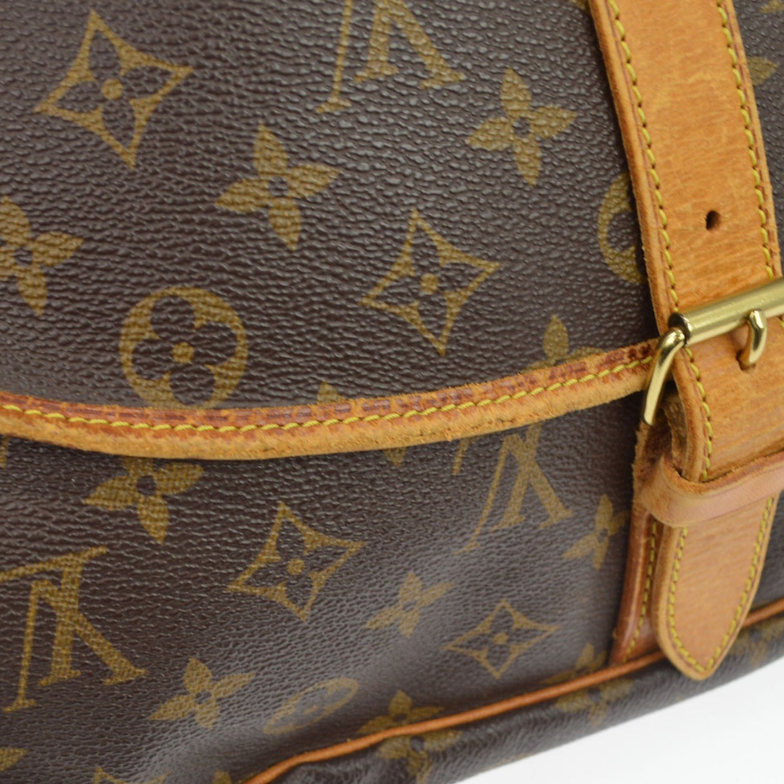 Louis Vuitton Saumur 35 in Tela Monogram Marrone Vintage