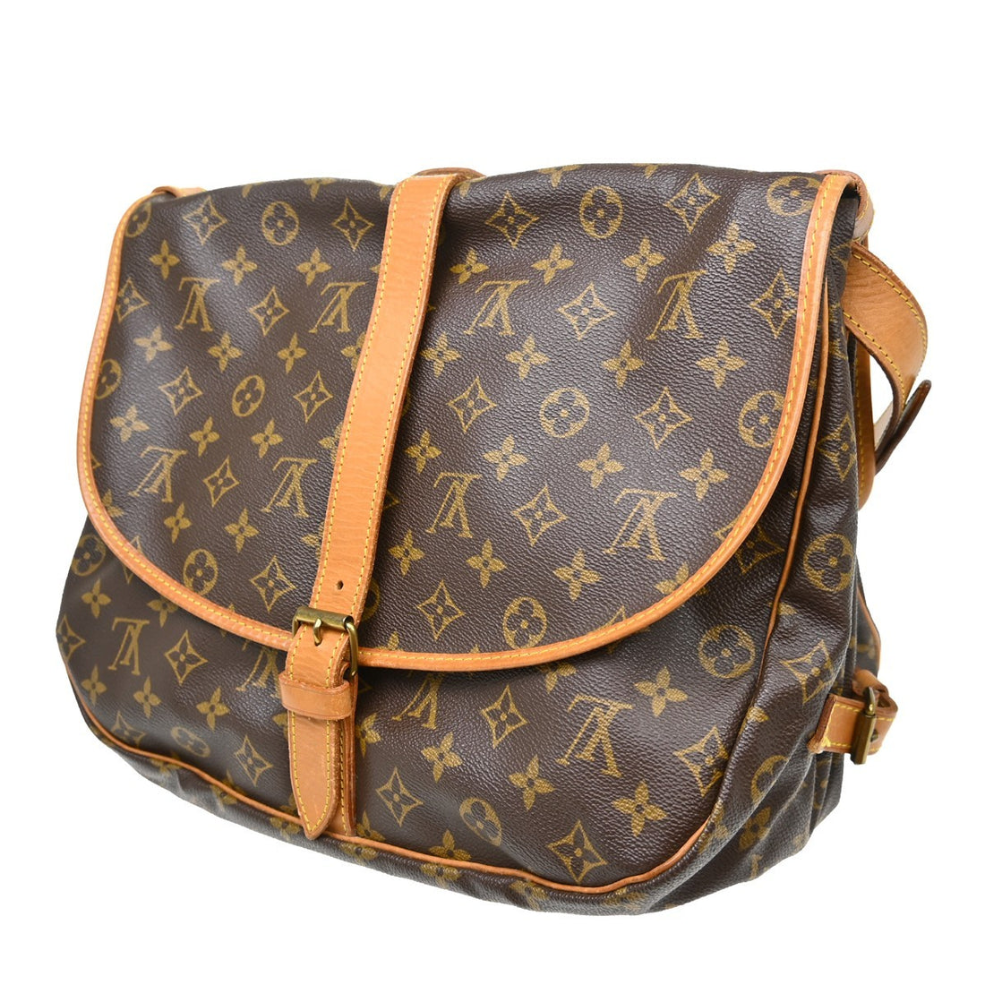 Louis Vuitton Saumur 35 in Tela Monogram Marrone Vintage
