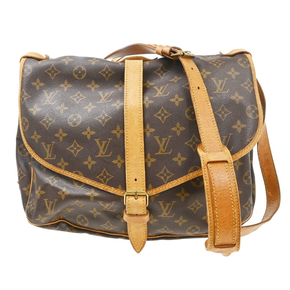 Louis Vuitton Saumur 35 in Tela Monogram Marrone Vintage