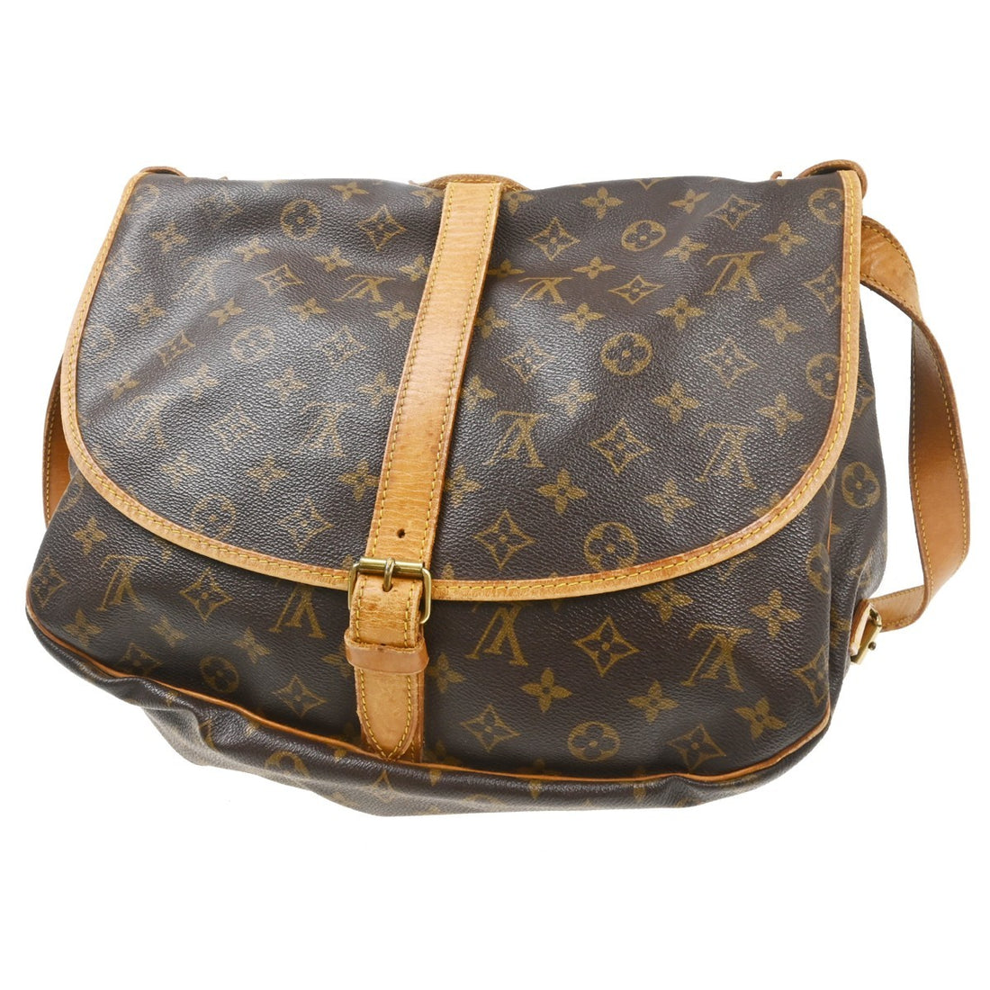 Louis Vuitton Saumur 35 in Tela Monogram Marrone Vintage