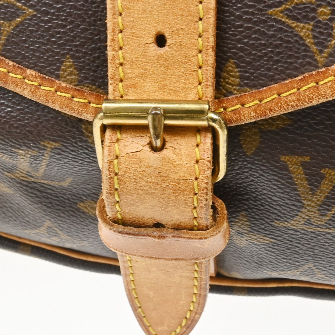 Louis Vuitton Saumur 35 in Tela Monogram Marrone Vintage