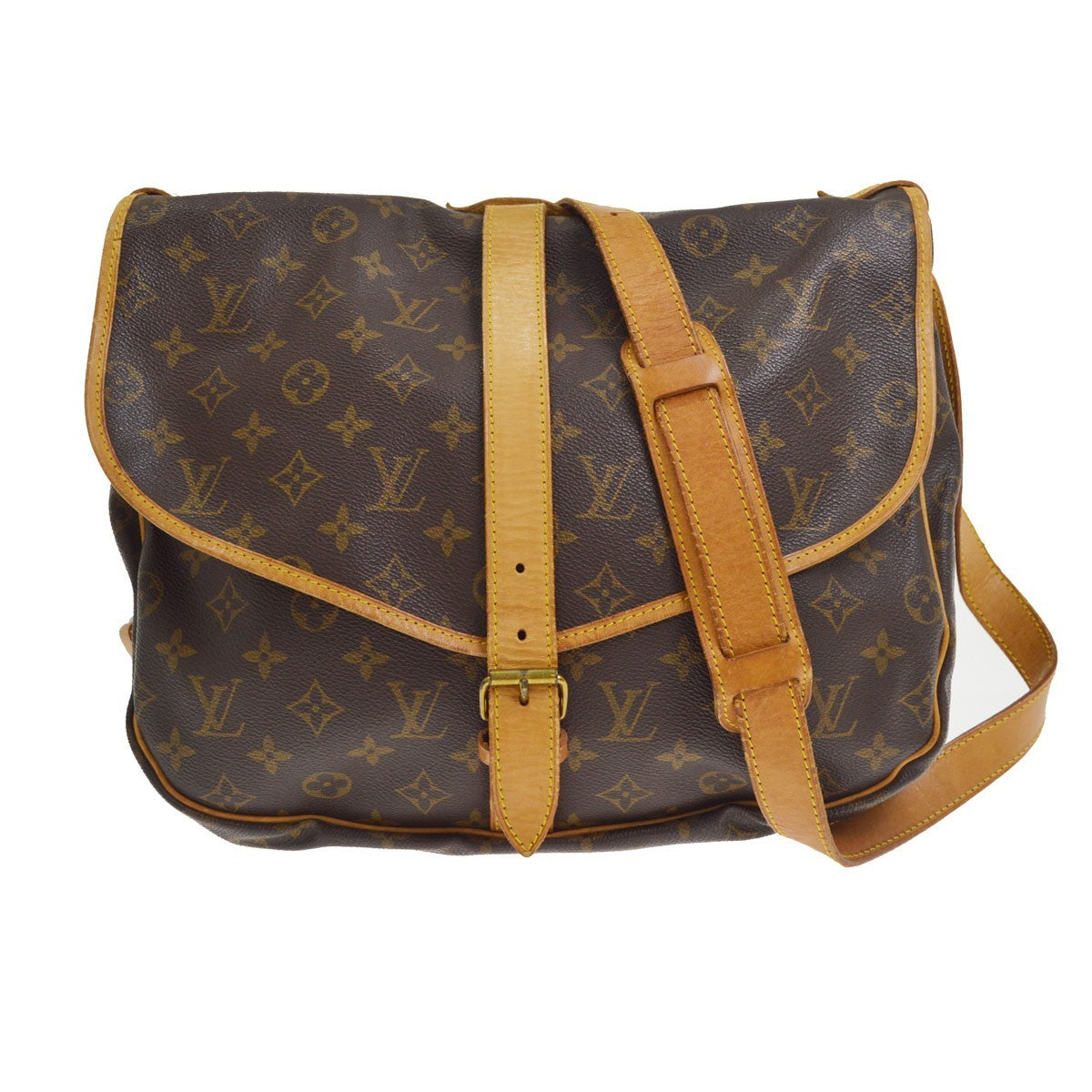 Louis Vuitton Saumur 35 in Tela Monogram Marrone Vintage