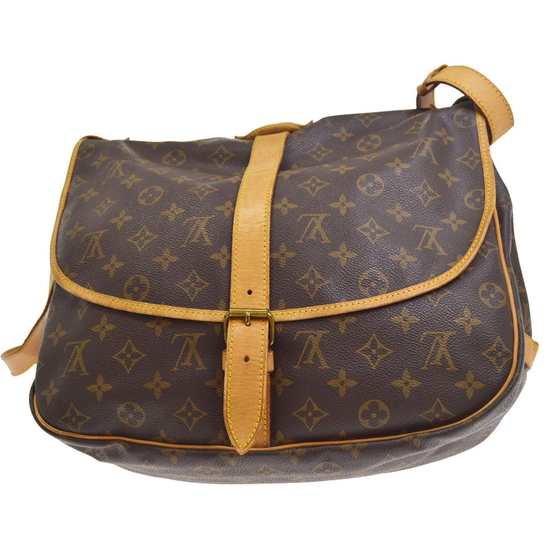 Louis Vuitton Saumur 35 in Tela Monogram Marrone Vintage