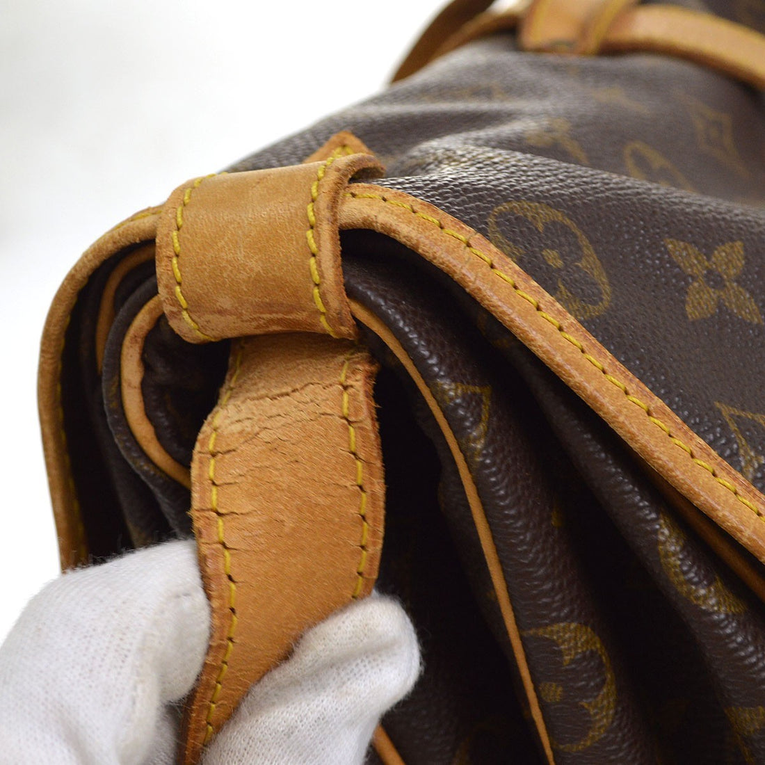 Louis Vuitton Saumur 35 in Tela Monogram Marrone Vintage