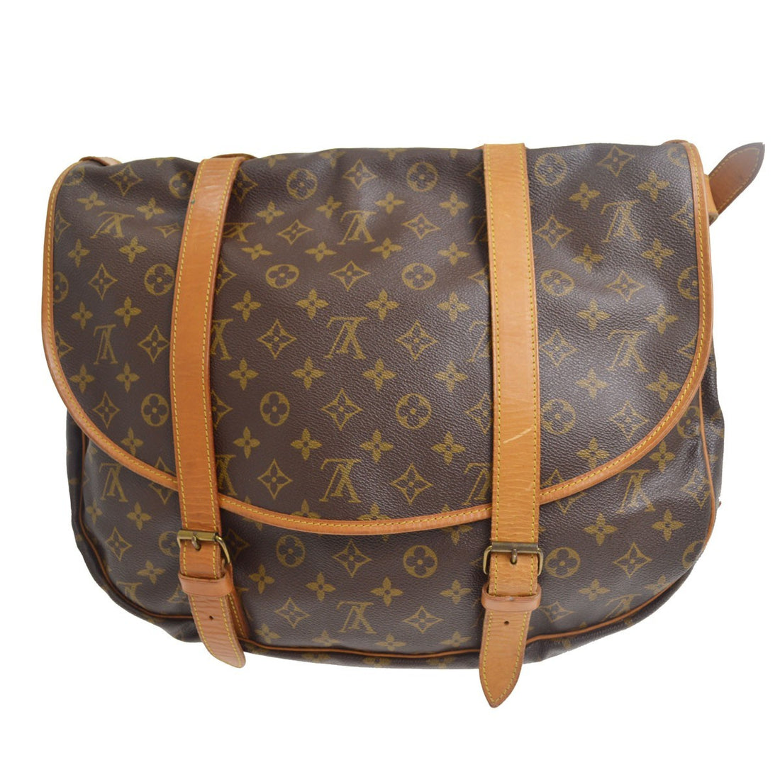 Louis Vuitton Saumur 43 in Tela Monogram Marrone Vintage