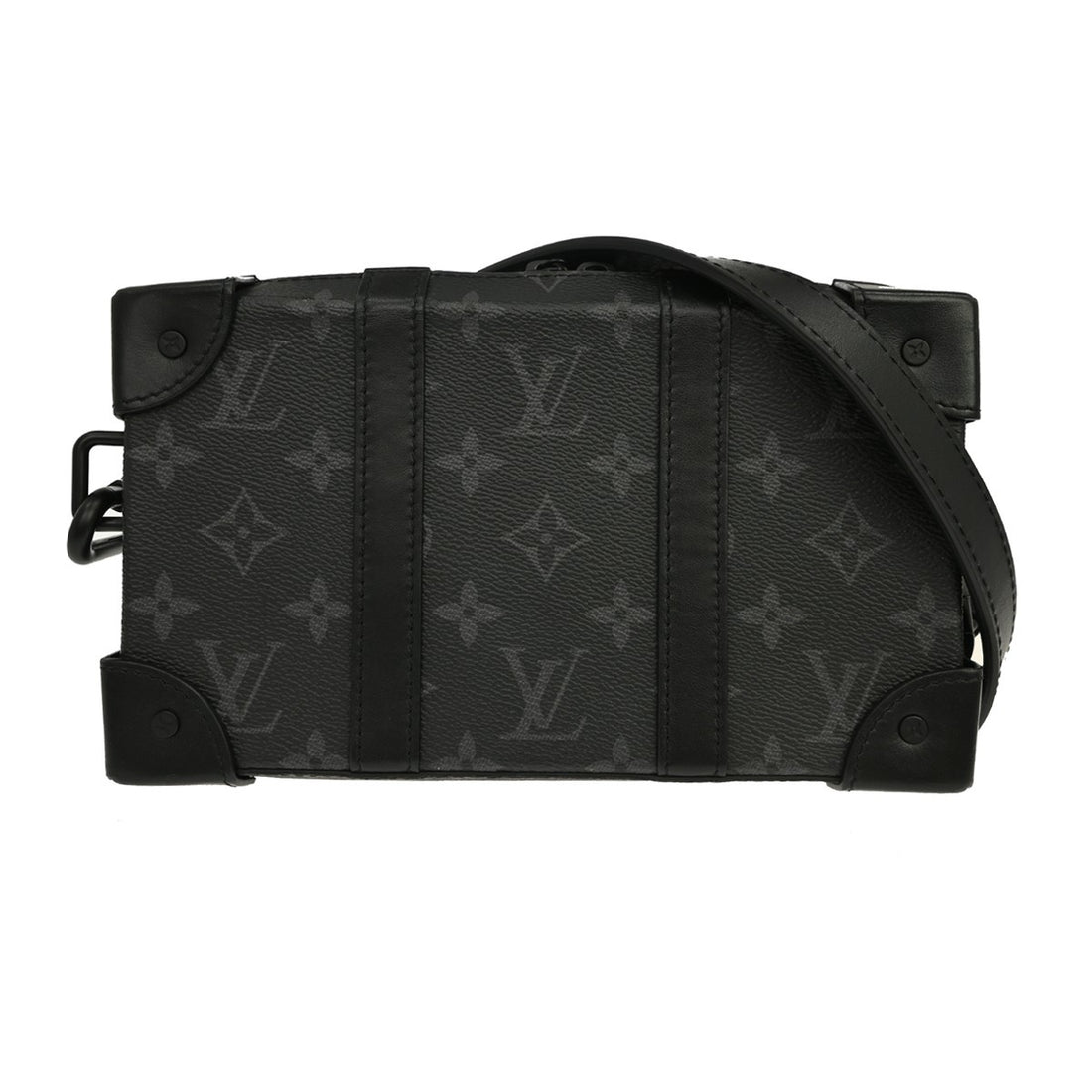 Louis Vuitton Soft Trunk Wallet a Spalla in Pelle Taurillon Nera Vintage