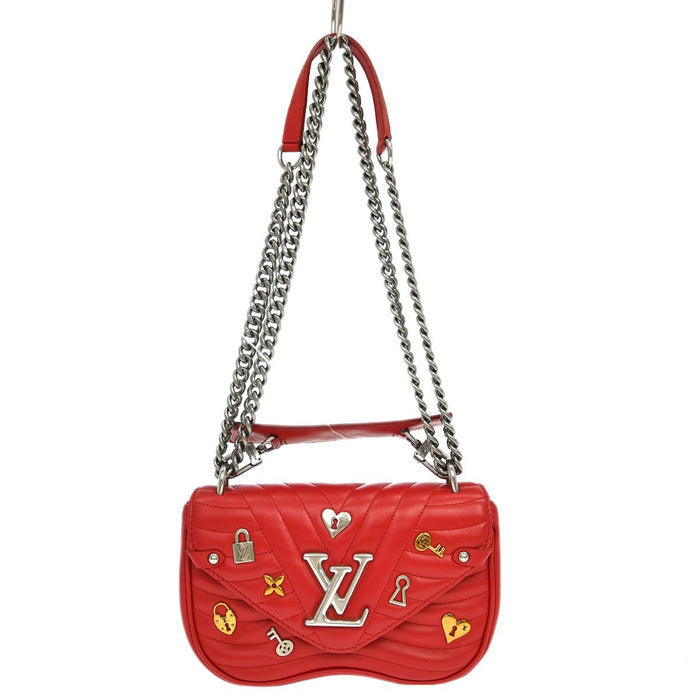Louis Vuitton Wave Love Lock PM con Catena in Pelle Rosa Vintage