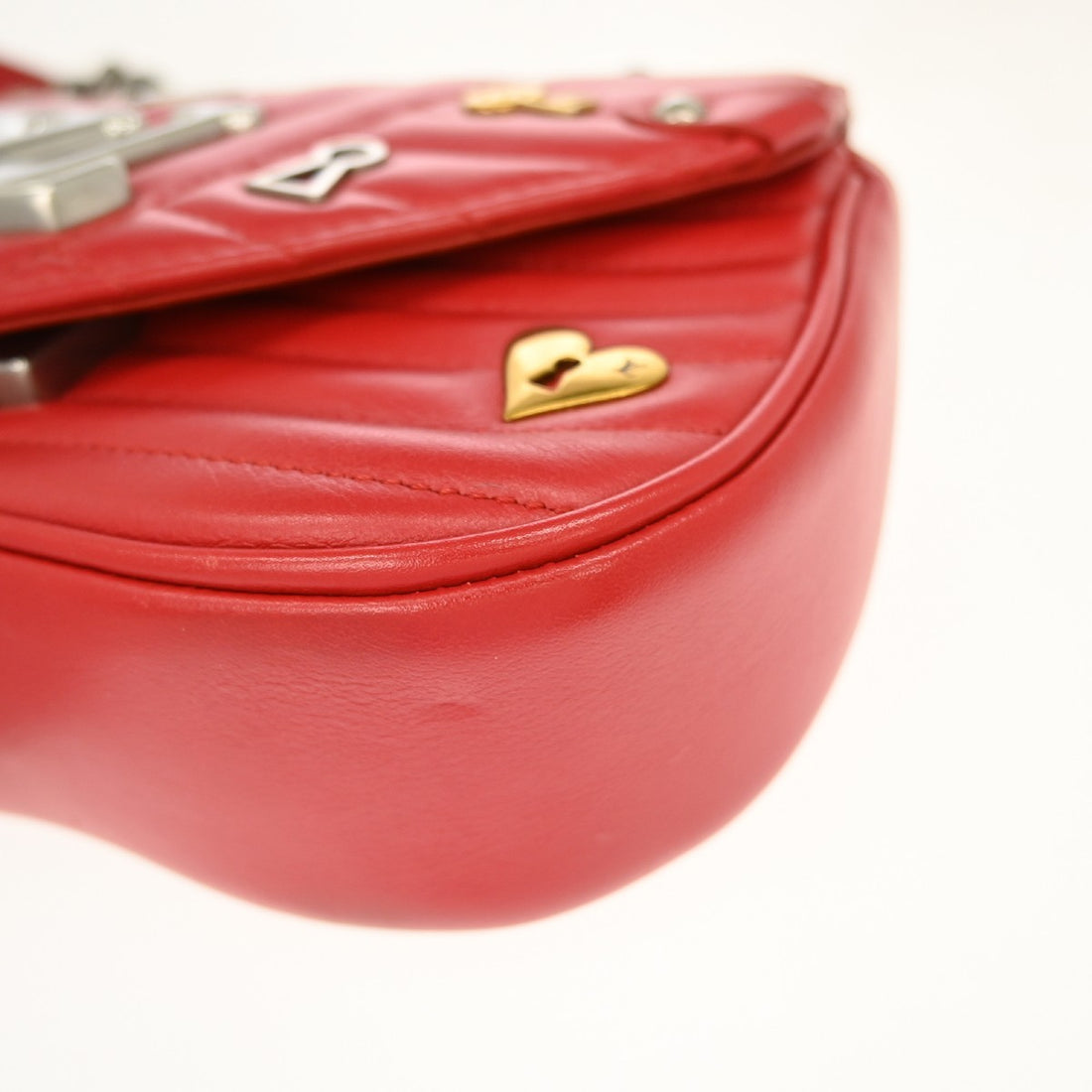 Louis Vuitton Wave Love Lock PM con Catena in Pelle Rosa Vintage