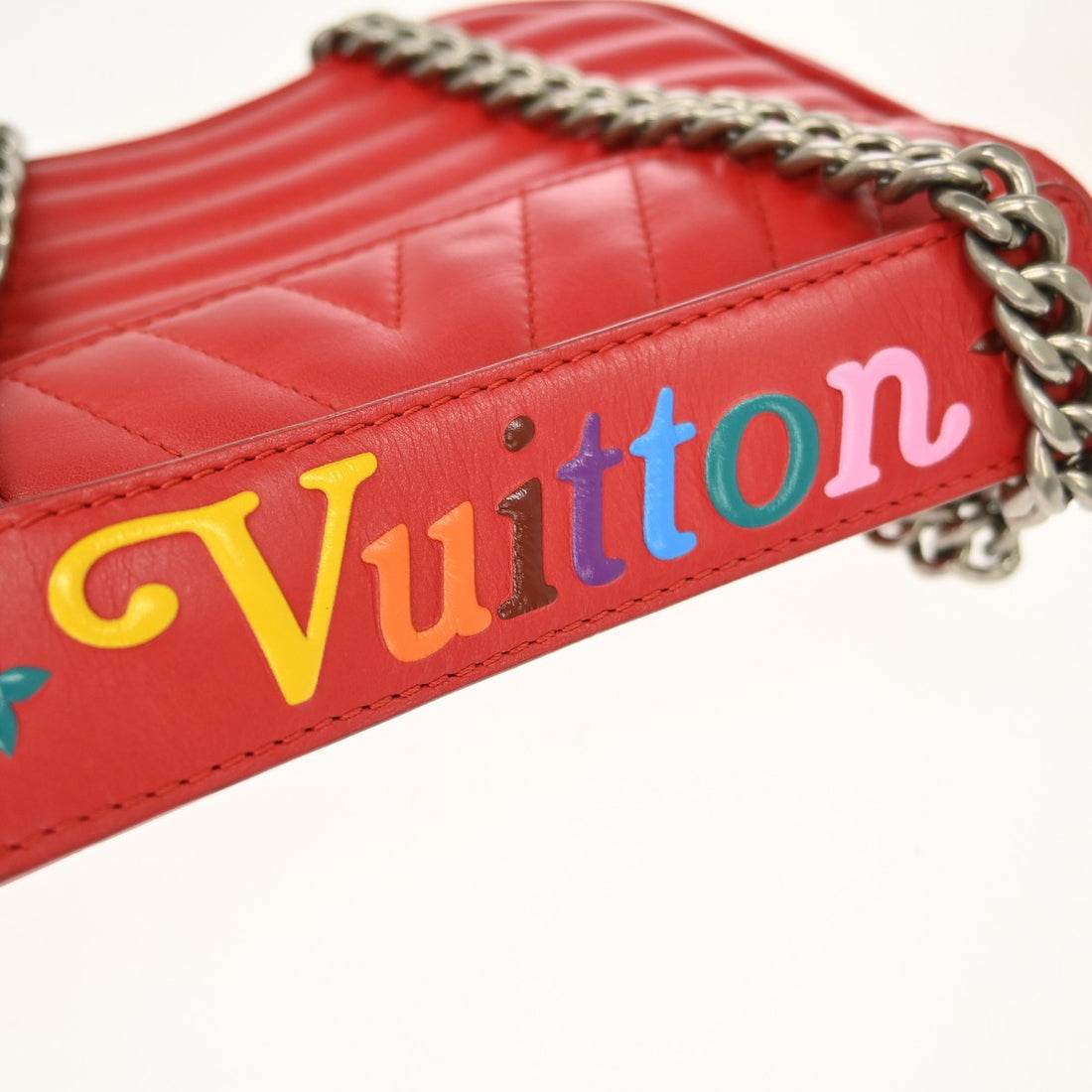 Louis Vuitton Wave Love Lock PM con Catena in Pelle Rosa Vintage