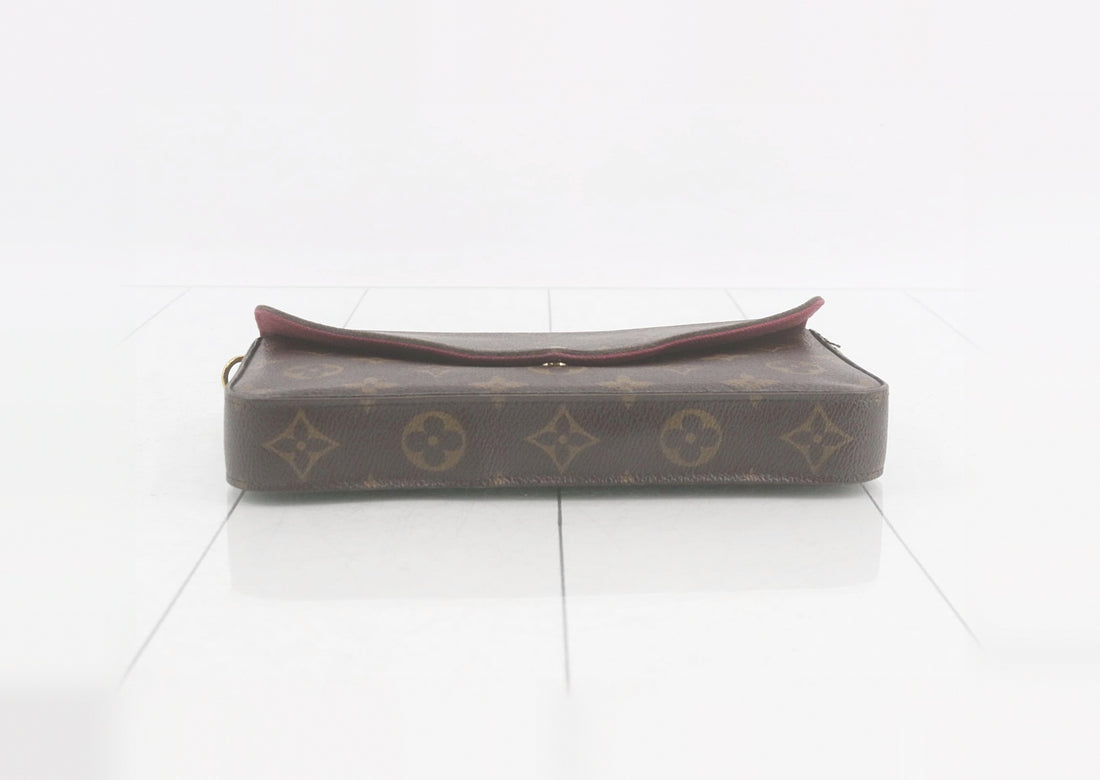 Louis Vuitton Pochette Félicie in Tela Monogram Marrone e Fucsia Vintage
