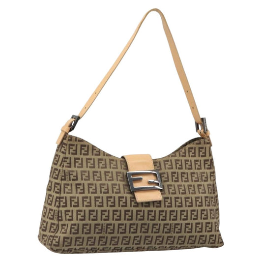 FENDI Zucchino Canvas Baguette Bag Beige Originale | Mamma Baguette Argento
