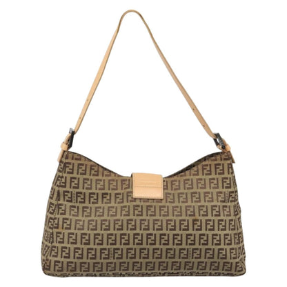 FENDI Zucchino Canvas Baguette Bag Beige Originale | Mamma Baguette Argento