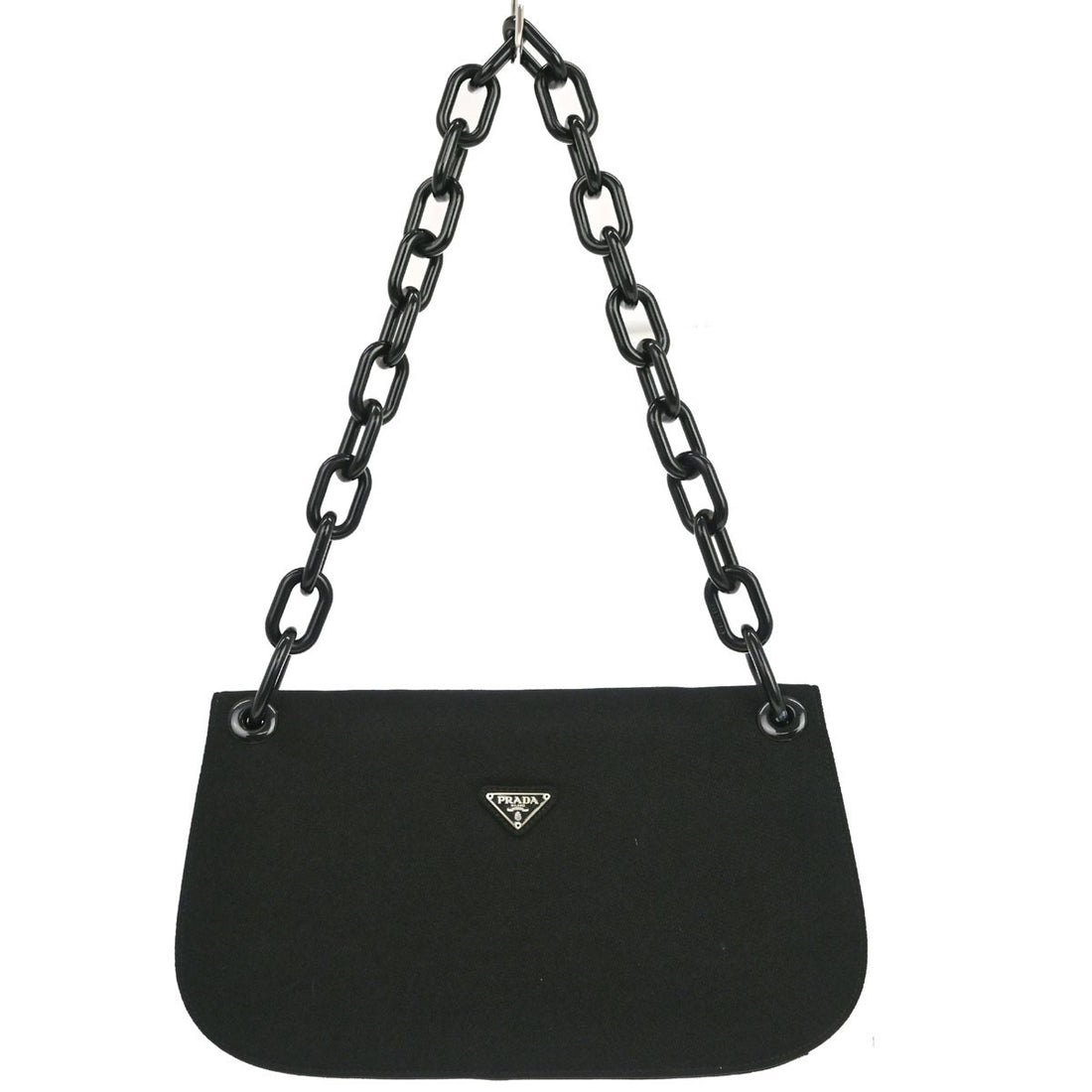 Prada Borsa a Spalla in Jersey Nero Vintage